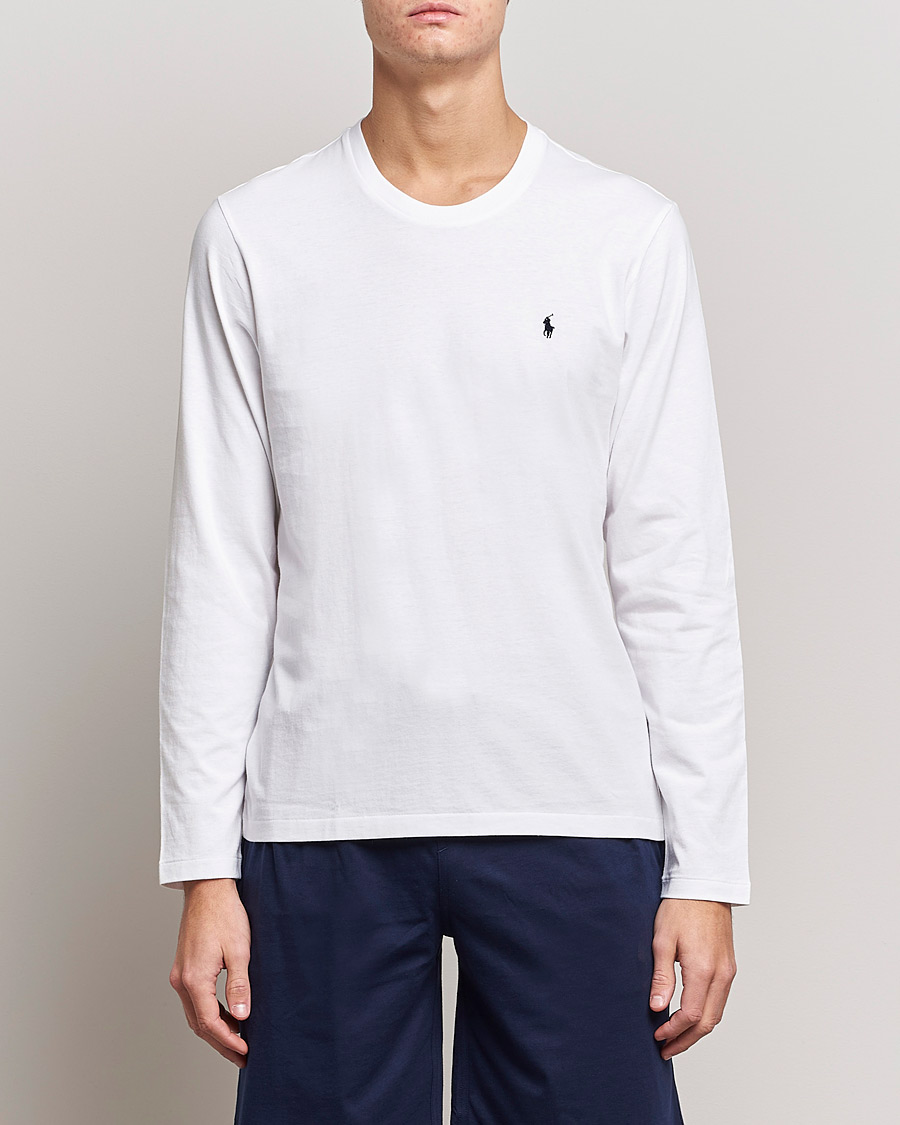 Herre | Langærmede t-shirts | Polo Ralph Lauren | Liquid Cotton Long Sleeve Crew Neck Tee White