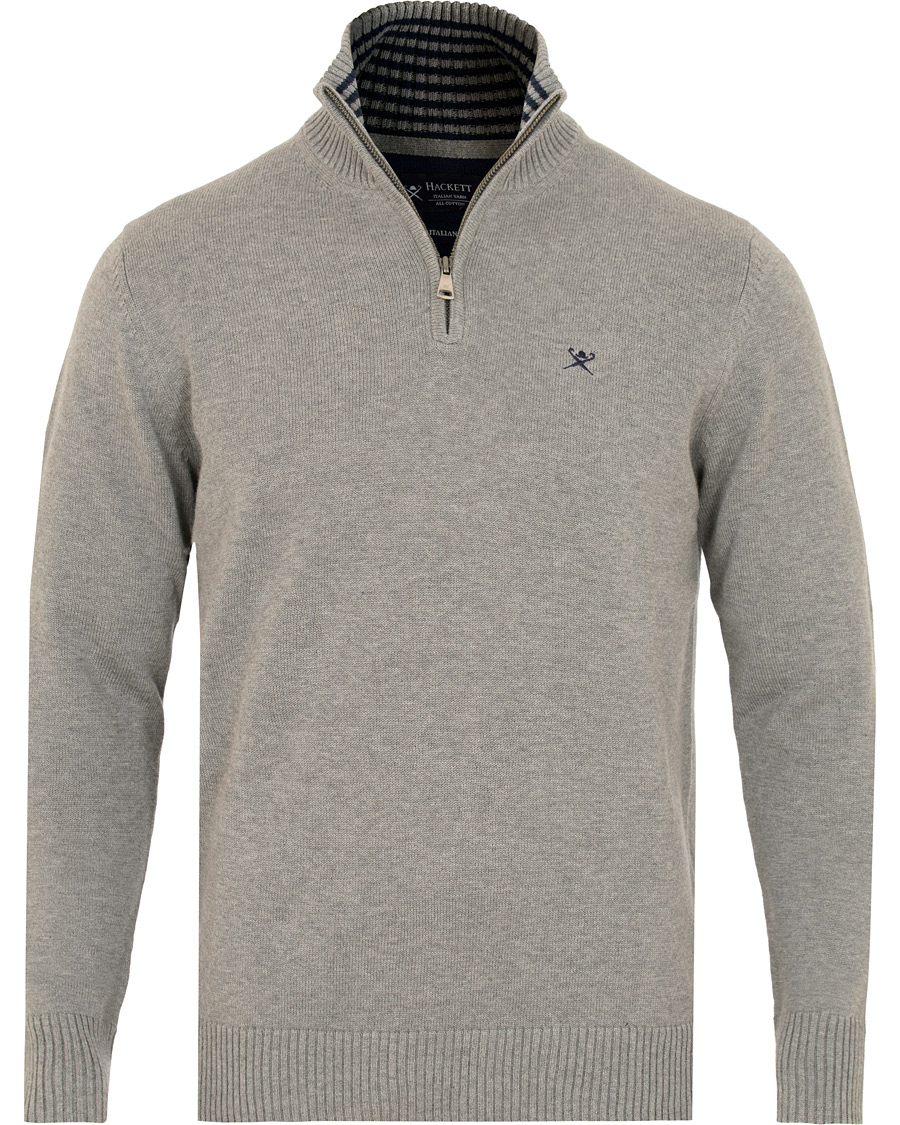Herre | Trøjer | Hackett | Cotton Half Zip Grey