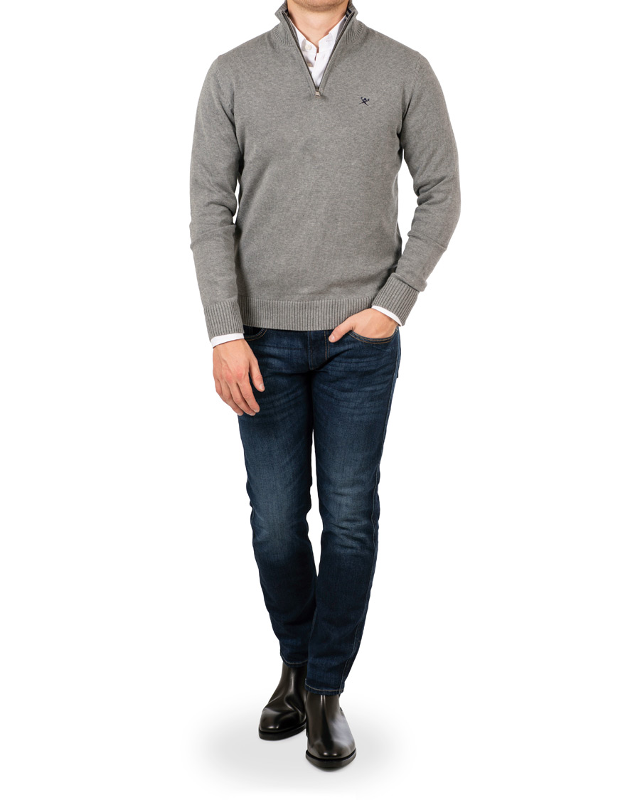 Herre | Trøjer | Hackett | Cotton Half Zip Grey