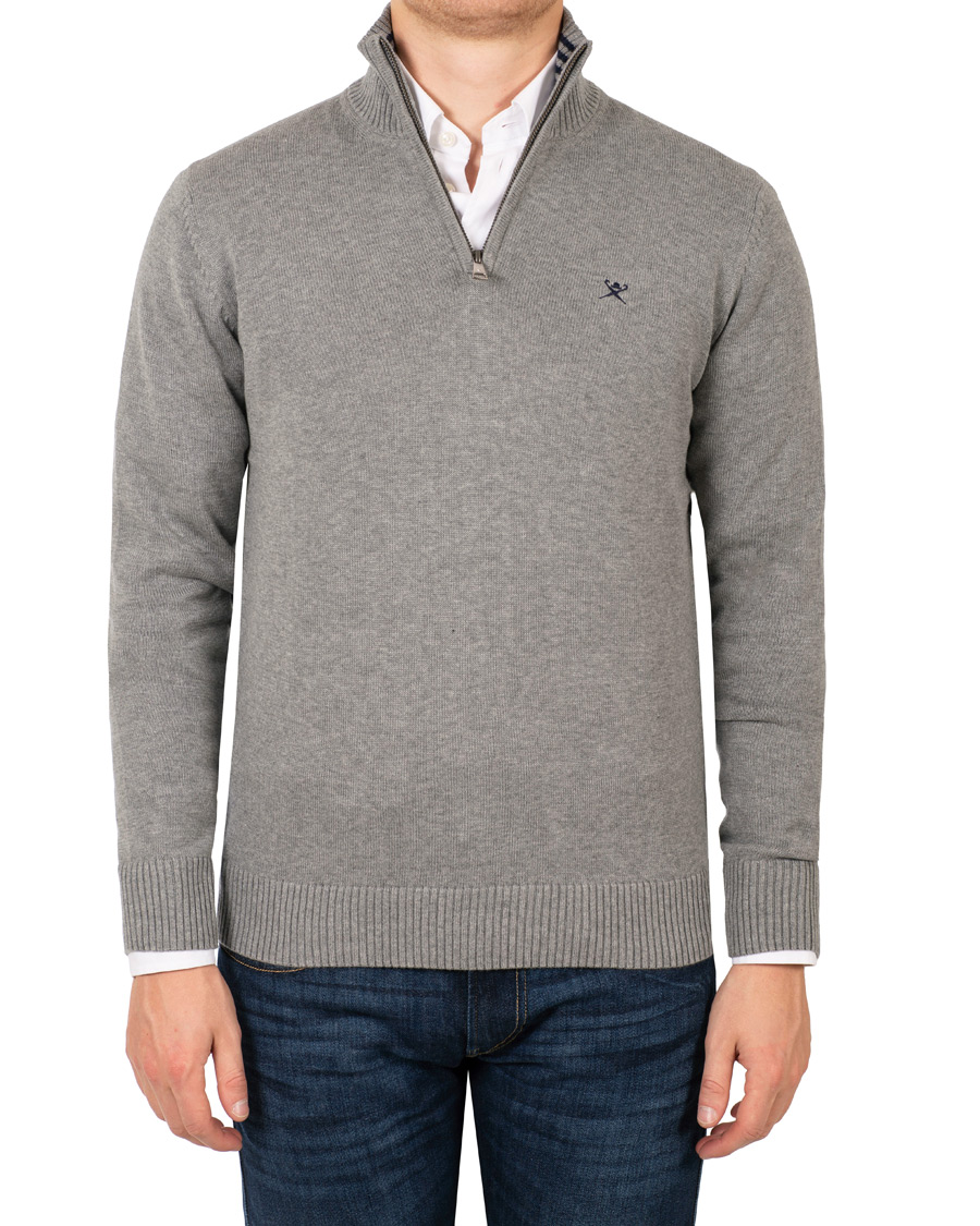 Herre | Trøjer | Hackett | Cotton Half Zip Grey