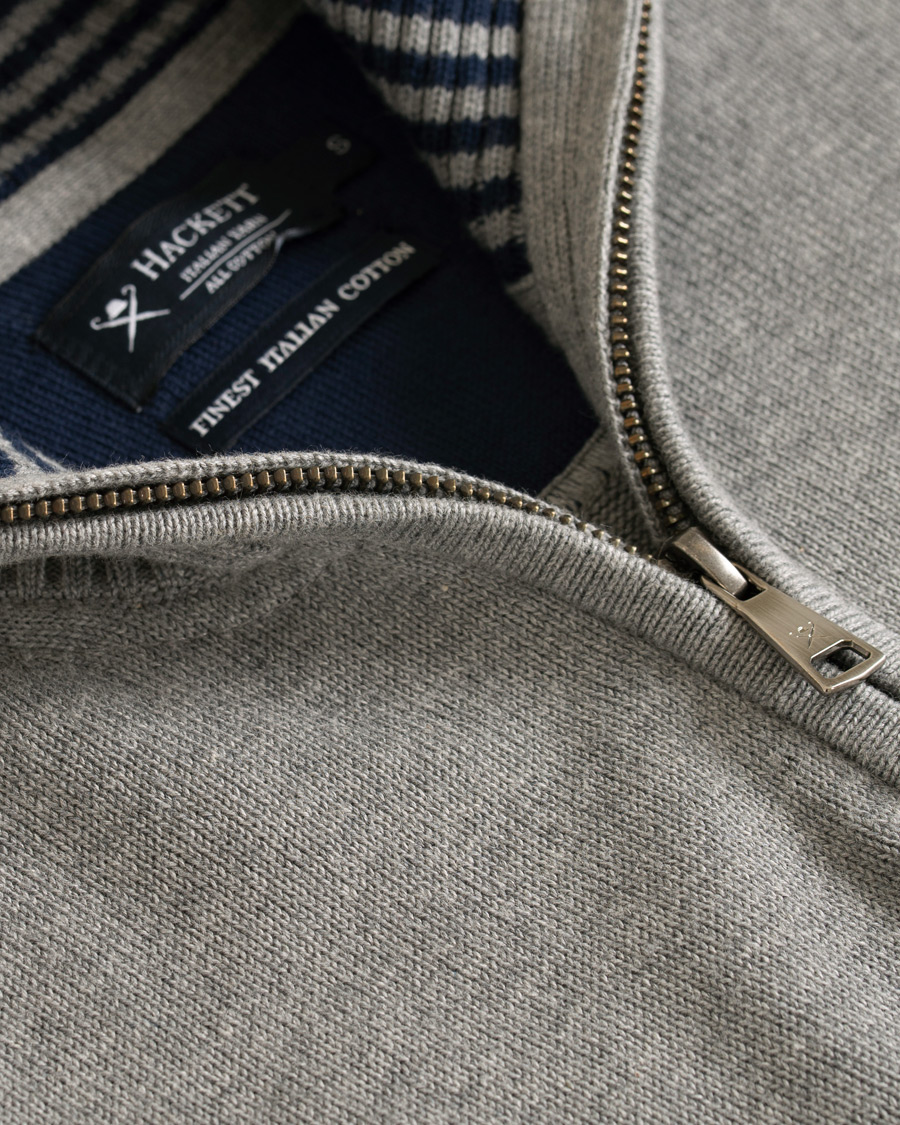 Herre | Trøjer | Hackett | Cotton Half Zip Grey