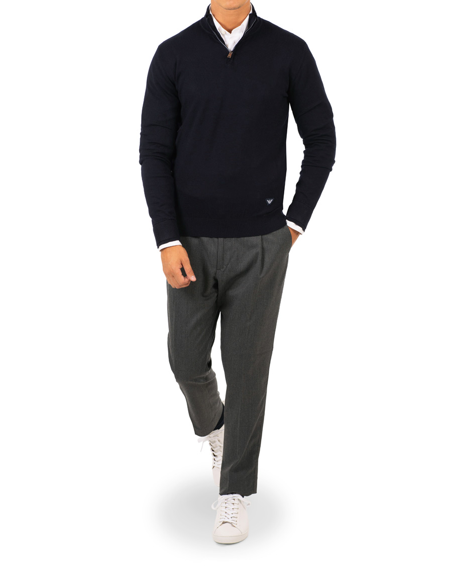 Herre | Trøjer | Emporio Armani | Half Zip Sweater Navy