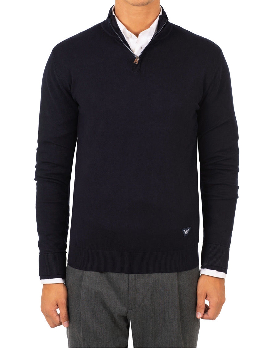 Herre | Trøjer | Emporio Armani | Half Zip Sweater Navy