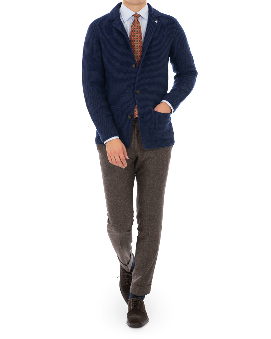 Herre | Blazere & jakker | L.B.M. 1911 | Knitted Cardigan Blazer Dark Blue