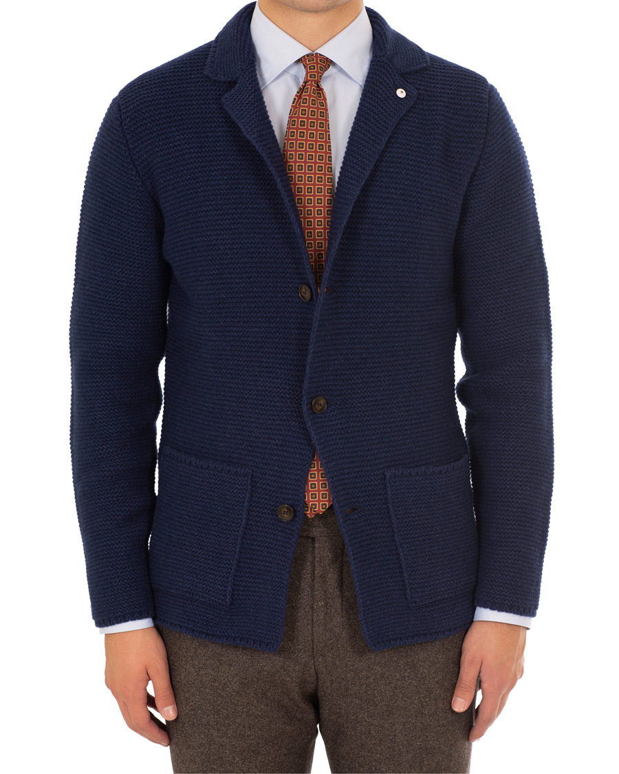 Herre | Blazere & jakker | L.B.M. 1911 | Knitted Cardigan Blazer Dark Blue