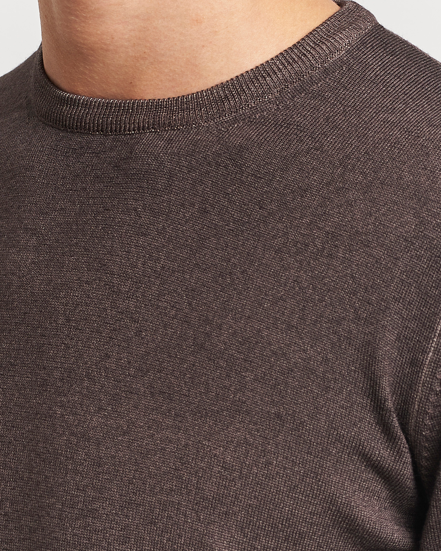 Herre | Trøjer | Gran Sasso | Vintage Merino Fashion Fit Crew Neck Pullover Brown
