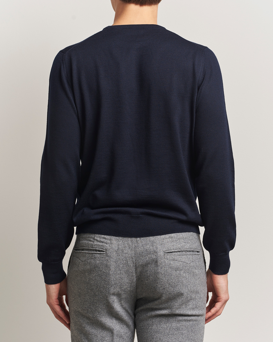 Herre | Trøjer | Gran Sasso | Merino Fashion Fit Crew Neck Pullover Navy