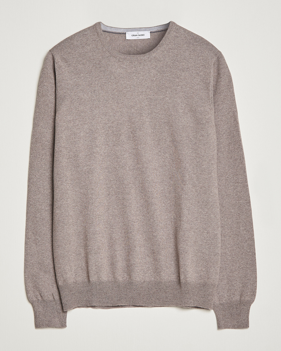 Herre | Trøjer | Gran Sasso | Merino Fashion Fit Crew Neck Pullover Beige
