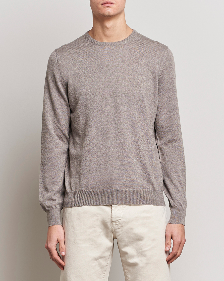 Herre | Trøjer | Gran Sasso | Merino Fashion Fit Crew Neck Pullover Beige