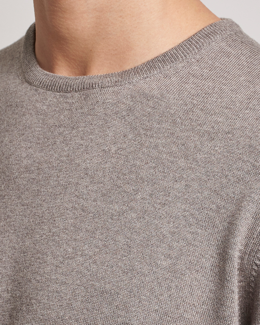 Herre | Trøjer | Gran Sasso | Merino Fashion Fit Crew Neck Pullover Beige