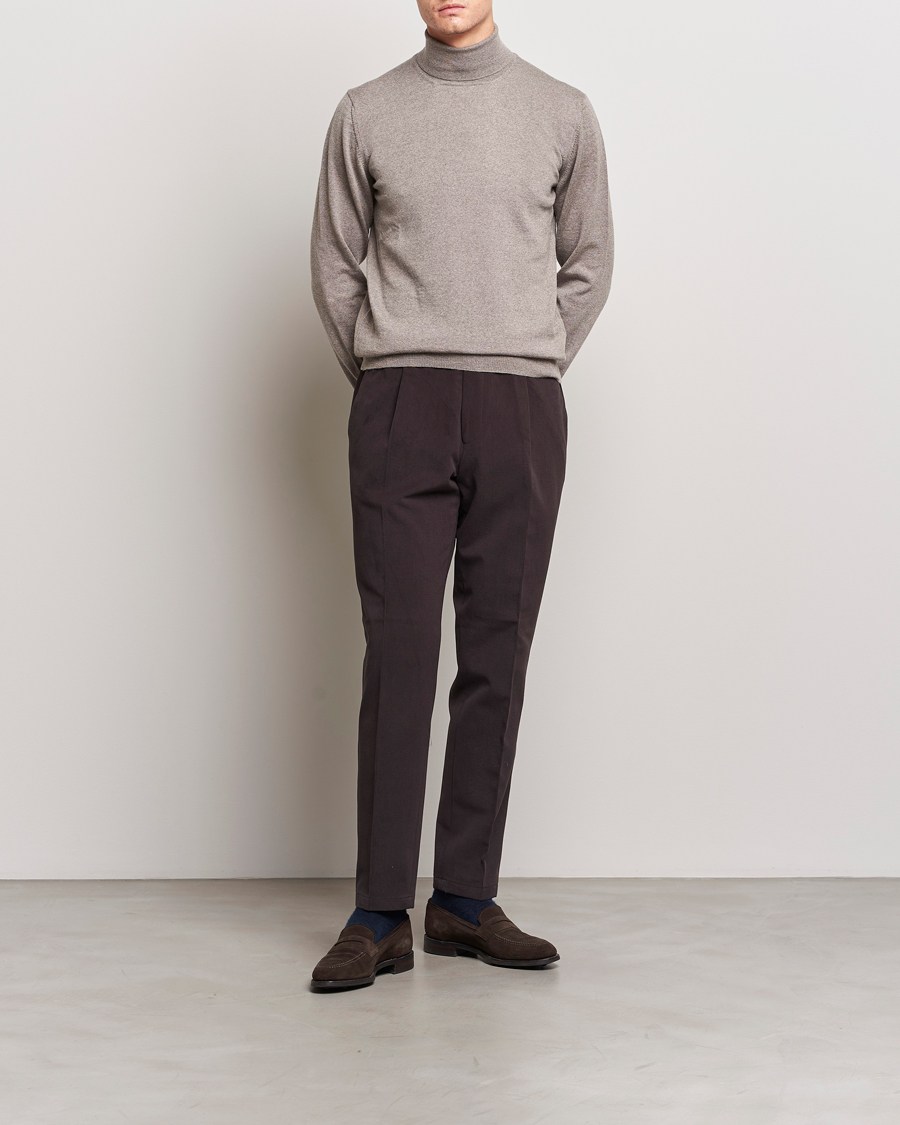 Herre | Trøjer | Gran Sasso | Merino Fashion Fit Rollneck Beige