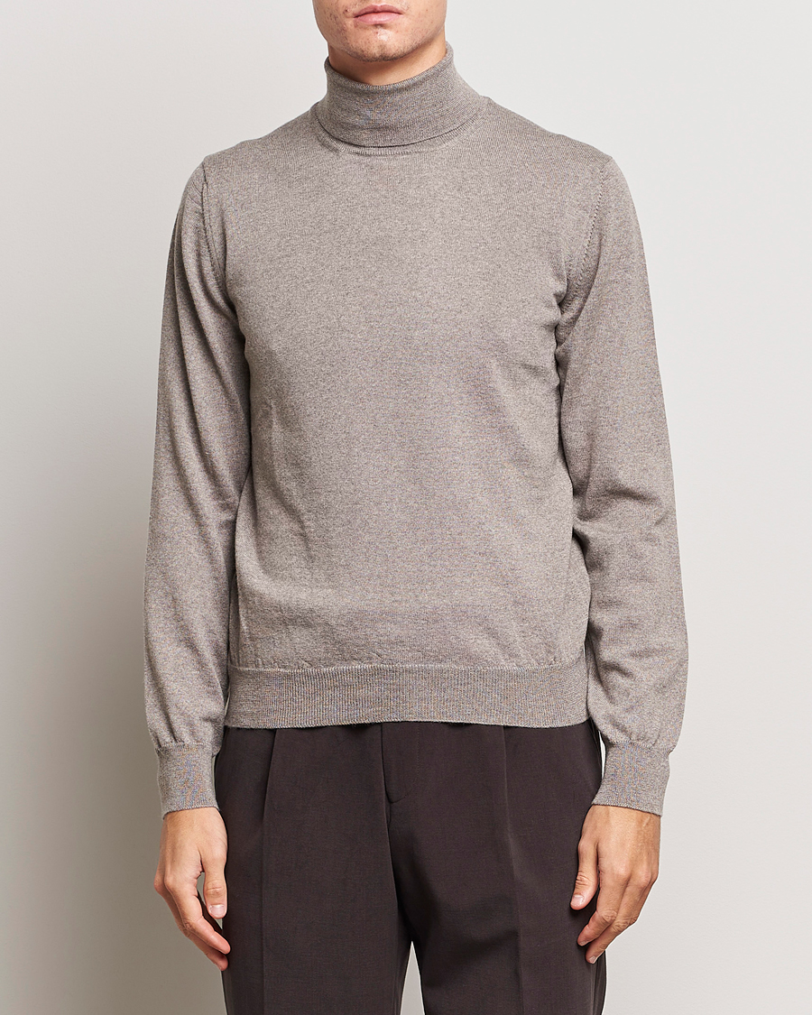 Herre | Trøjer | Gran Sasso | Merino Fashion Fit Rollneck Beige