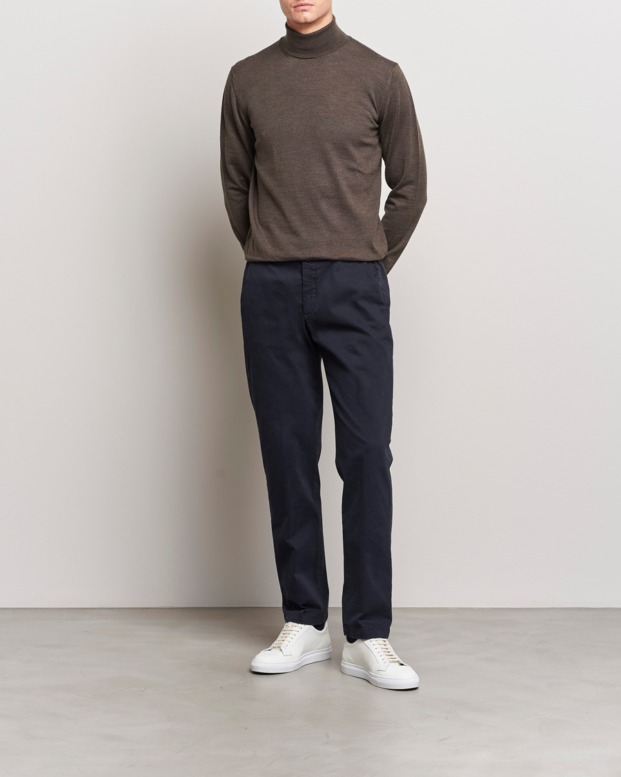 Herre | Trøjer | Gran Sasso | Merino Fashion Fit Rollneck Brown