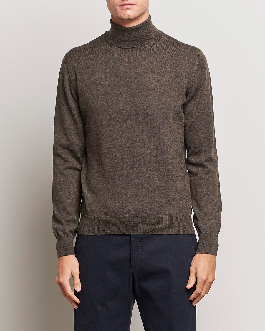 Herre | Trøjer | Gran Sasso | Merino Fashion Fit Rollneck Brown