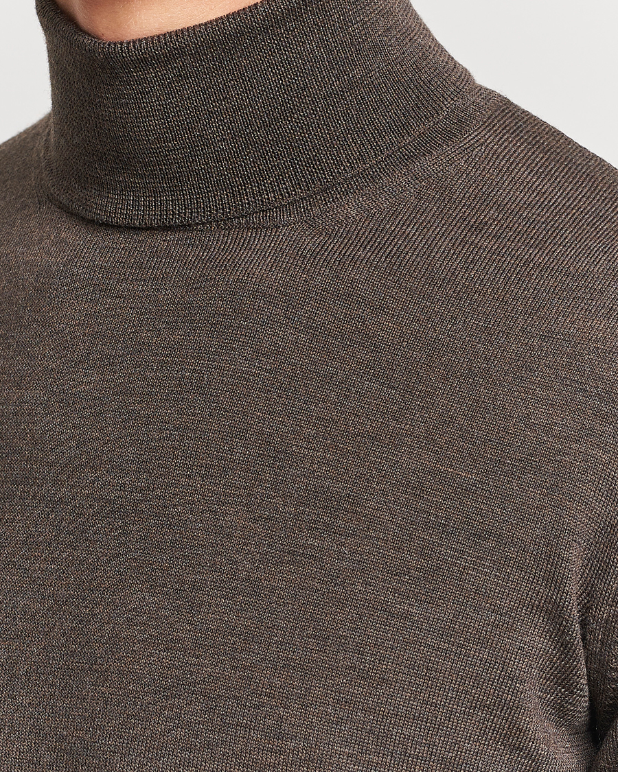 Herre | Trøjer | Gran Sasso | Merino Fashion Fit Rollneck Brown