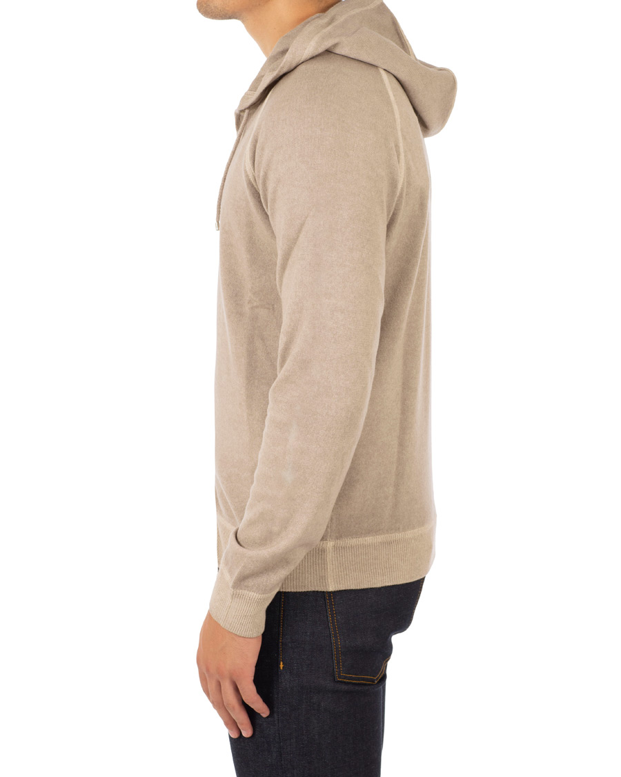 Herre | Trøjer | Gran Sasso | Vintage Merino Fashion Fit Full Zip Hoodie Beige