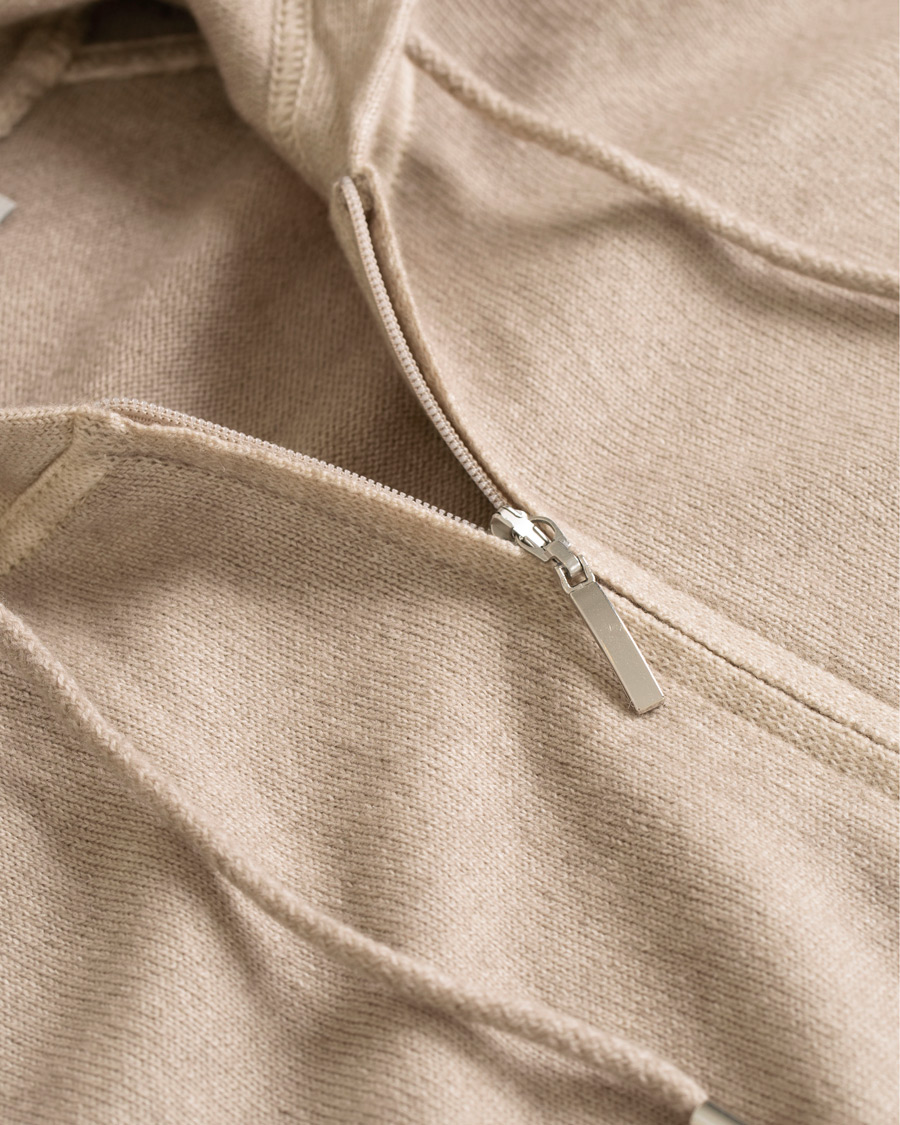 Herre | Trøjer | Gran Sasso | Vintage Merino Fashion Fit Full Zip Hoodie Beige