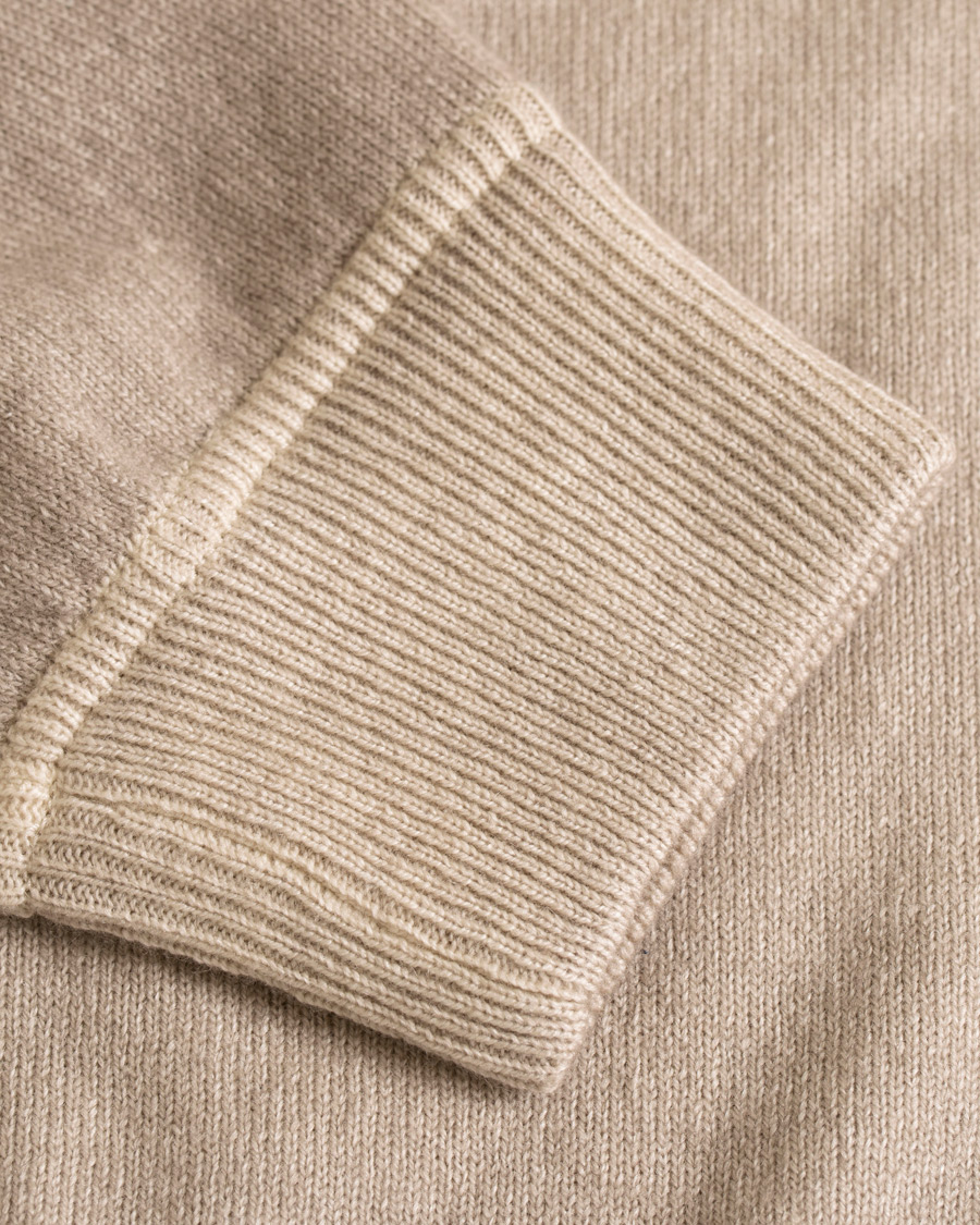 Herre | Trøjer | Gran Sasso | Vintage Merino Fashion Fit Full Zip Hoodie Beige