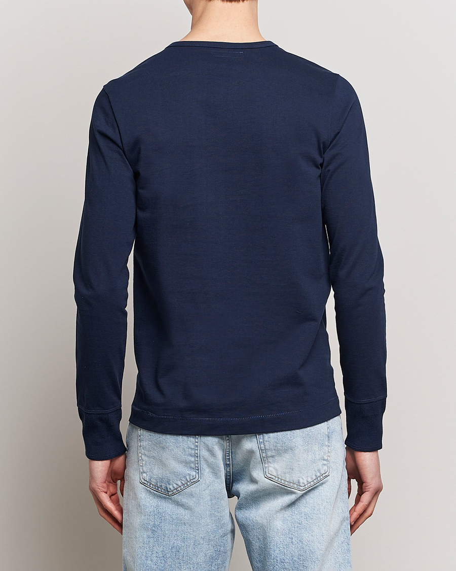 Herre | Trøjer | Merz b. Schwanen | Classic Organic Cotton Henley Sweater Ink Blue