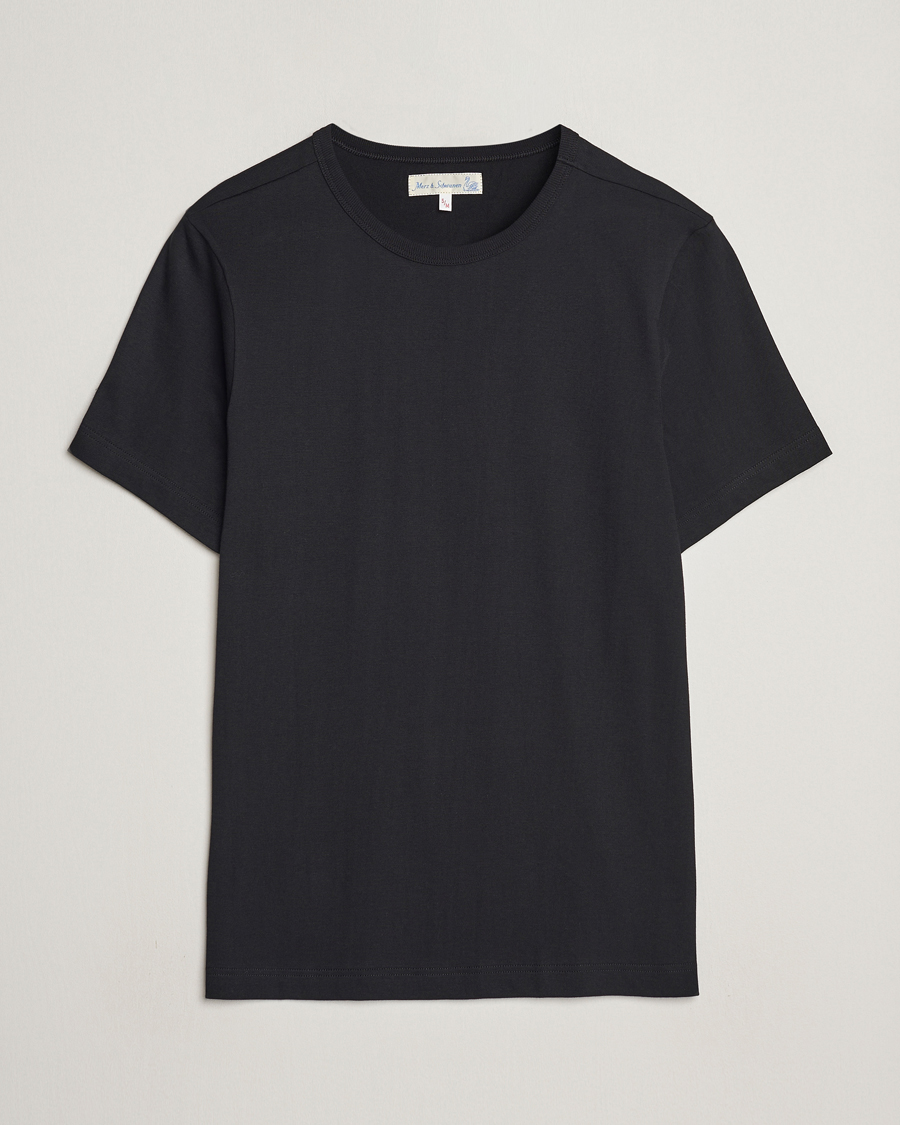 Herre | T-Shirts | Merz b. Schwanen | 1950s Classic Loopwheeled T-Shirt Black