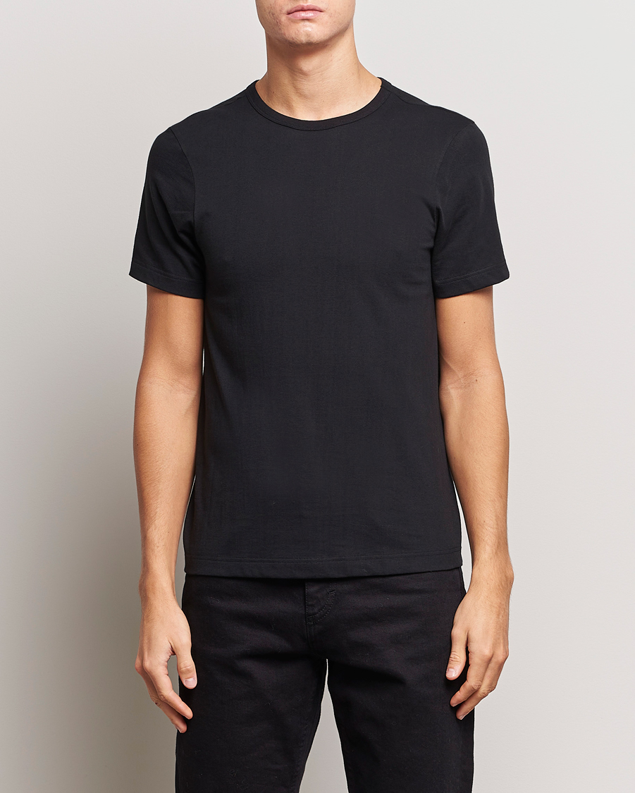 Herre | Kortærmede t-shirts | Merz b. Schwanen | 1950s Classic Loopwheeled T-Shirt Black