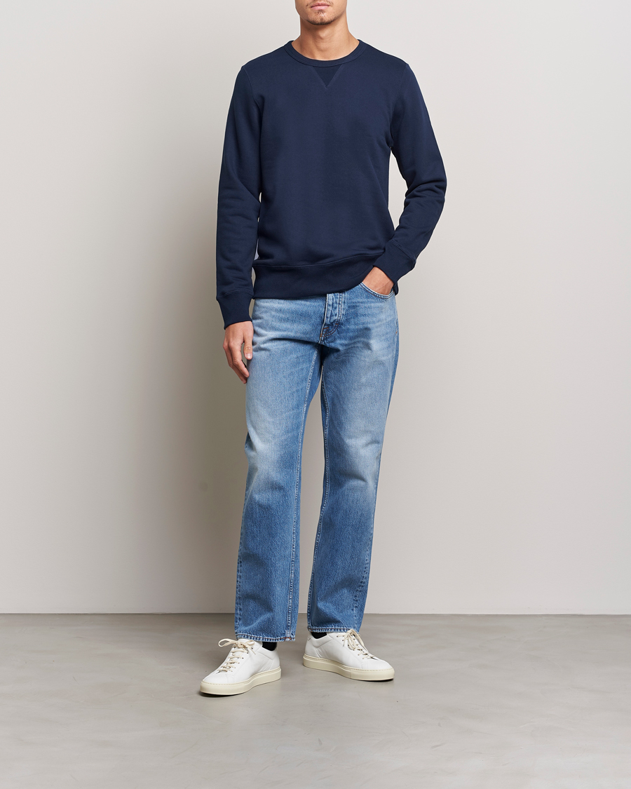 Herre | Trøjer | Merz b. Schwanen | Organic Cotton Crew Neck Sweat Ink Blue