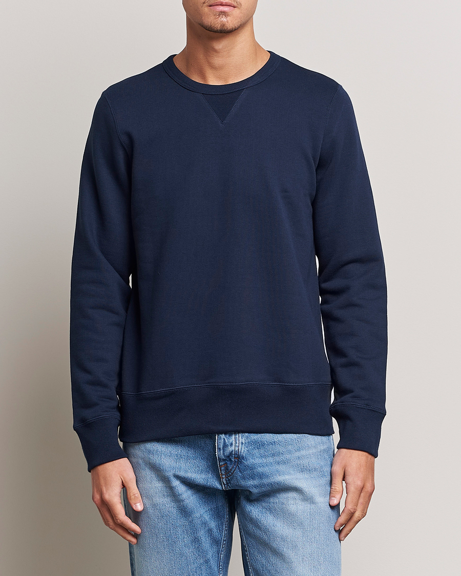 Herre | Tøj | Merz b. Schwanen | Organic Cotton Crew Neck Sweat Ink Blue