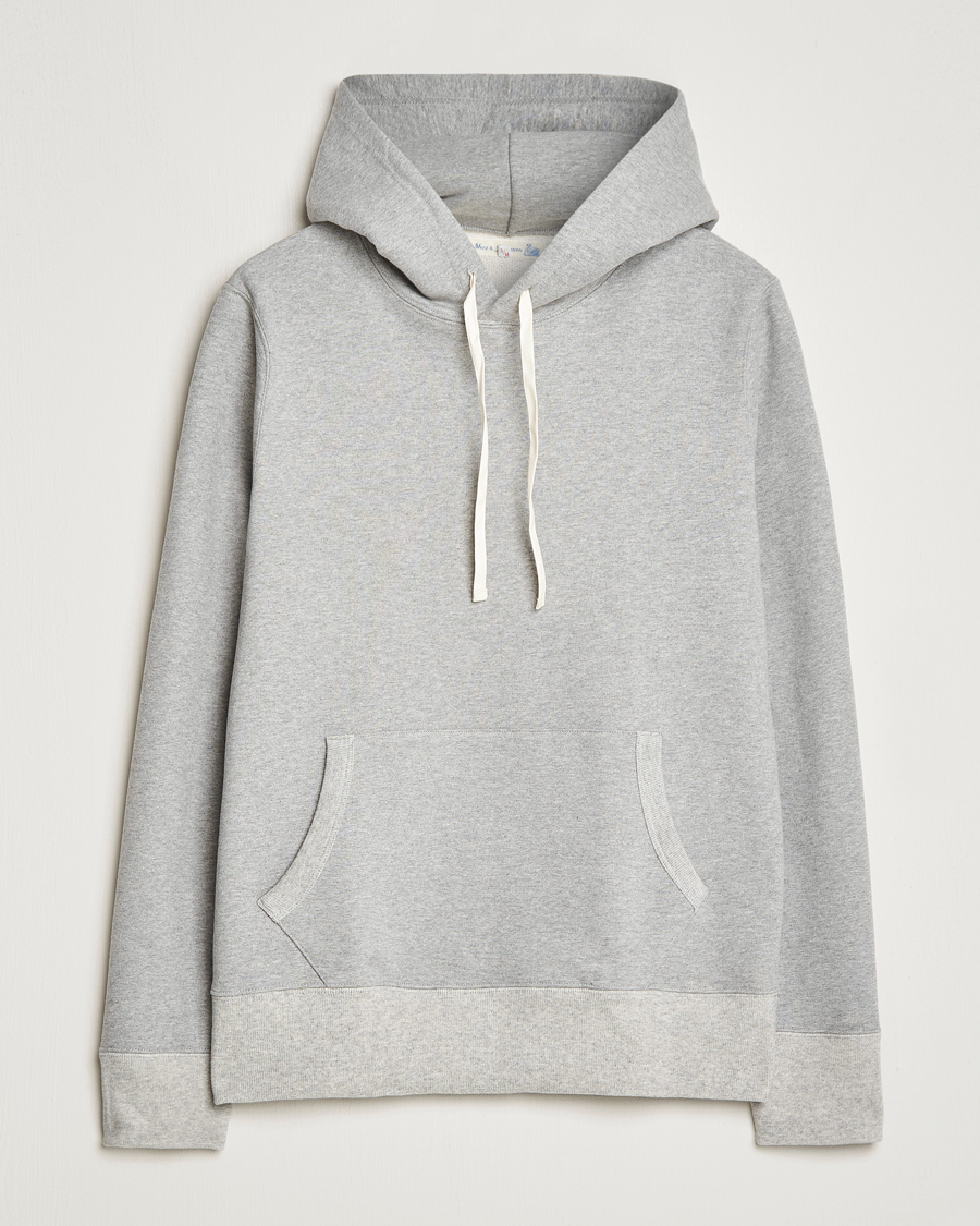 Herre |  | Merz b. Schwanen | Cotton Loopwheeled Hoodie Grey Melange