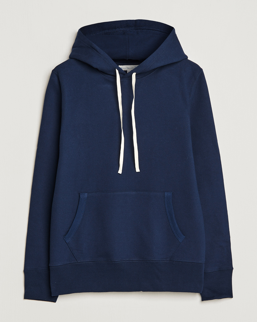 Herre | Trøjer | Merz b. Schwanen | Cotton Loopwheeled Hoodie Ink Blue