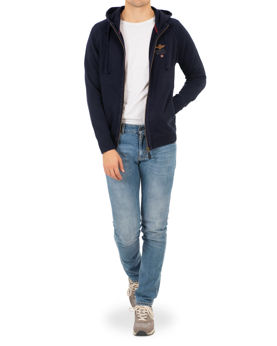 Herre | Trøjer | Aeronautica Militare | AF348 Full Zip Hoodie Navy