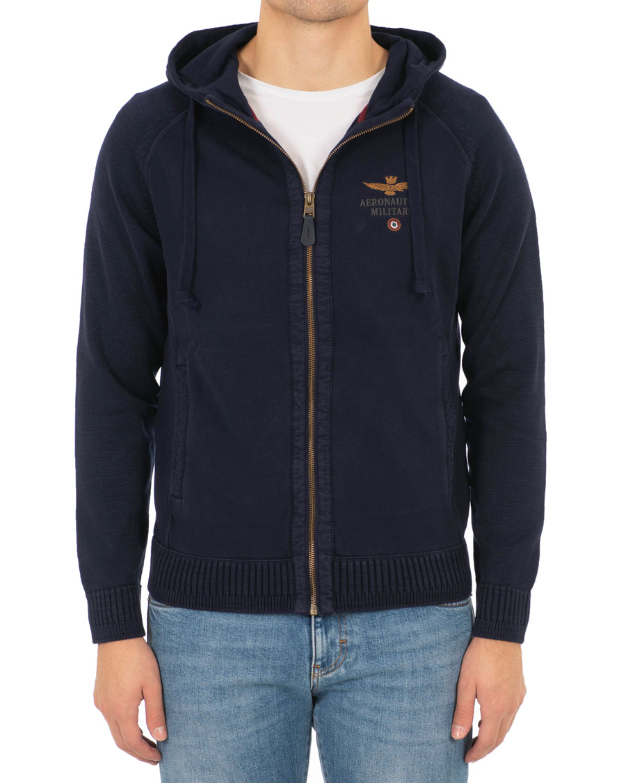 Herre | Trøjer | Aeronautica Militare | AF348 Full Zip Hoodie Navy