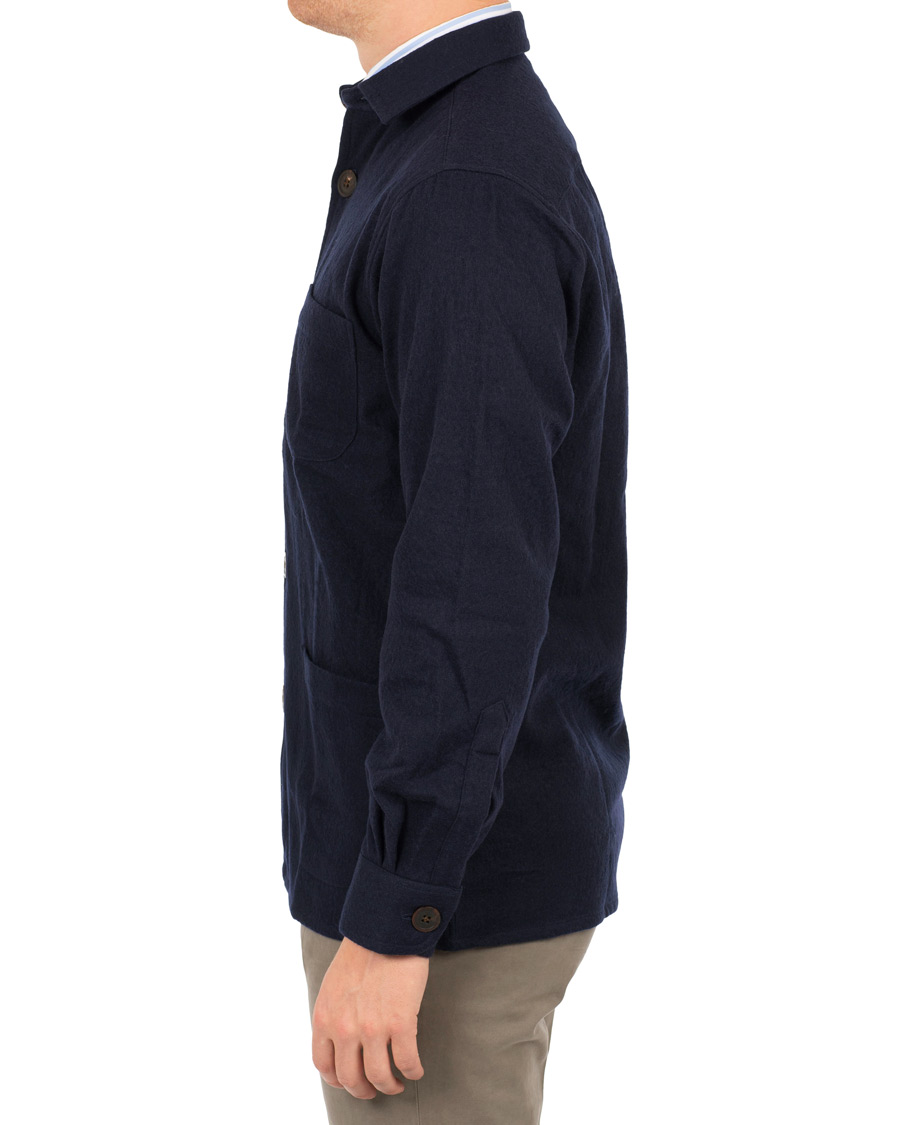 Herre | Jakker | Schnayderman?s | Schnayderman's Wool/Cotton Overshirt Dark Blue