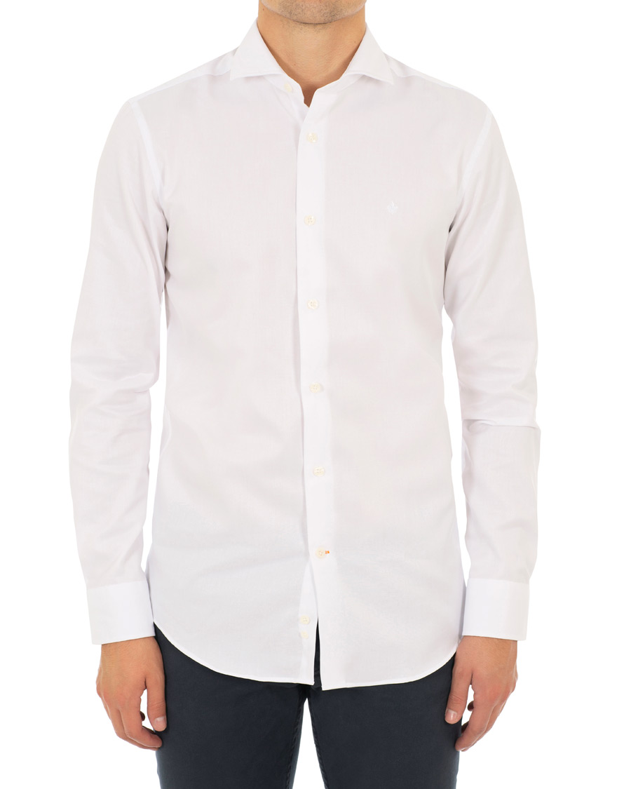 Herre | Skjorter | Morris | Dean Spread Collar Cotton Shirt White