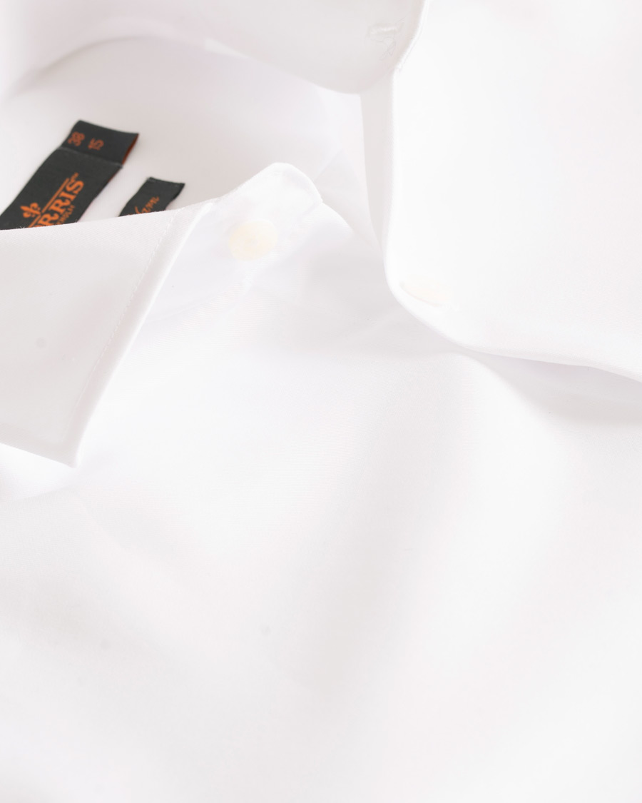 Herre | Skjorter | Morris | Dean Spread Collar Cotton Shirt White