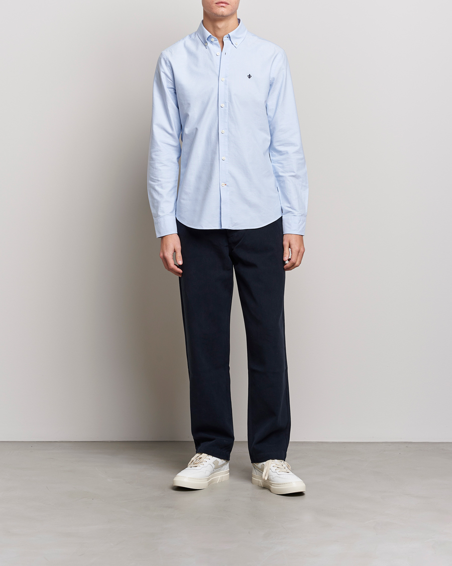 Herre | Tøj | Morris | Oxford Button Down Cotton Shirt Light Blue