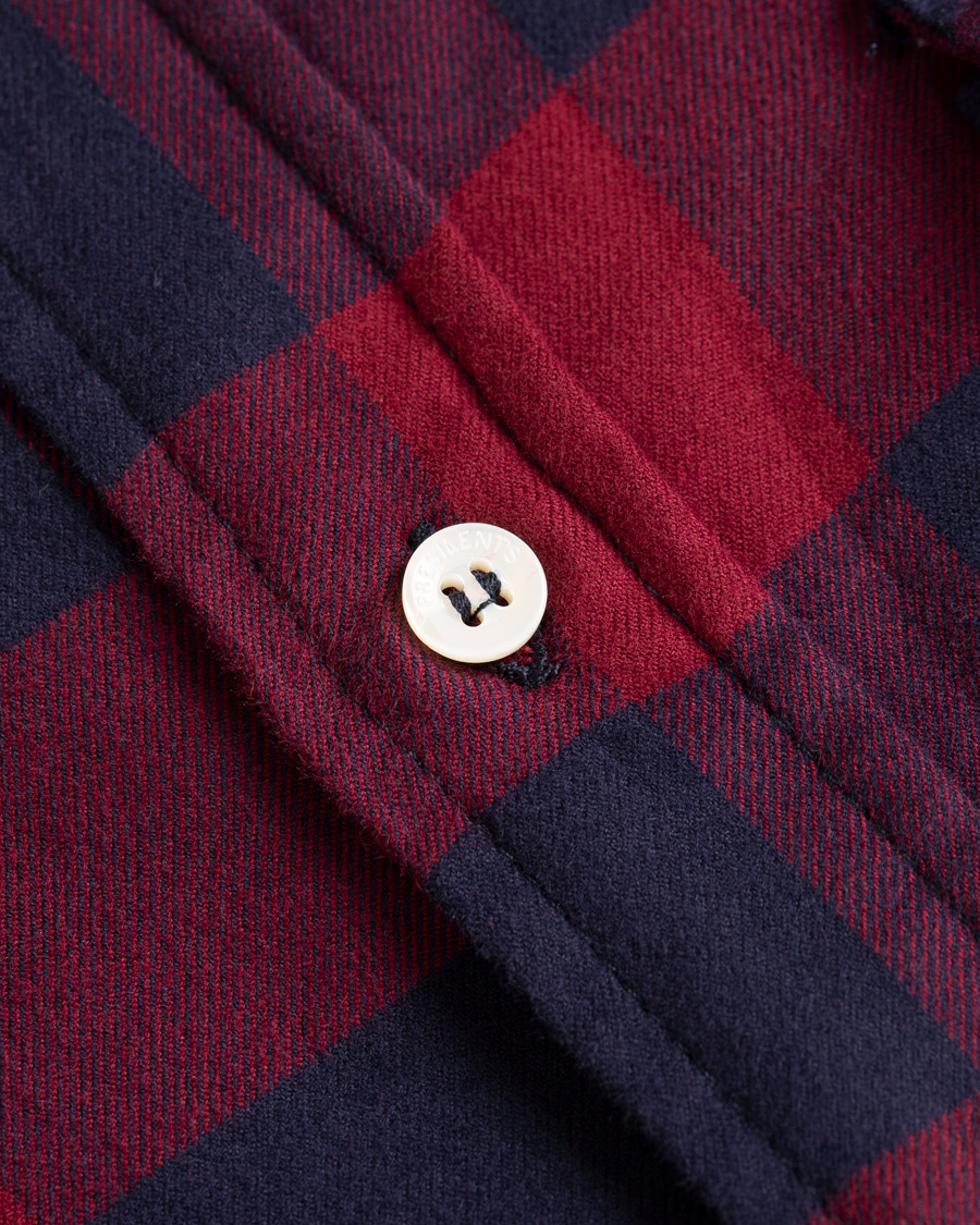 Herre | Skjorter | President's | Vespa Soft Flannel Check Shirt Navy/Bordeaux