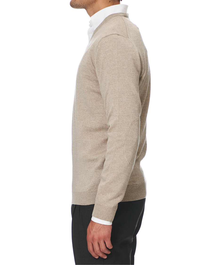 Herre | Trøjer | Stenströms | Merino V- Neck Pullover Beige