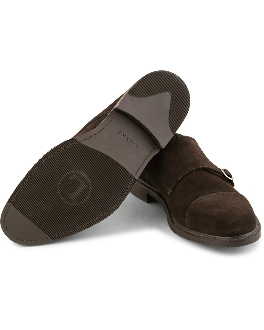 Herre | Loake 1880 Benedict Shadow Sole Monkstrap Dark Brown Suede | Loake 1880 | Benedict Shadow Sole Monkstrap Dark Brown Suede