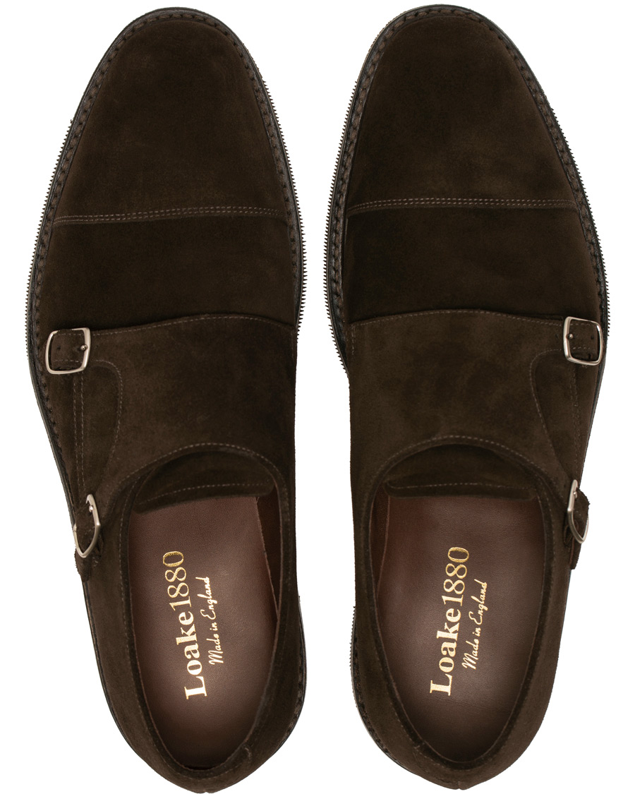 Herre | Loake 1880 Benedict Shadow Sole Monkstrap Dark Brown Suede | Loake 1880 | Benedict Shadow Sole Monkstrap Dark Brown Suede