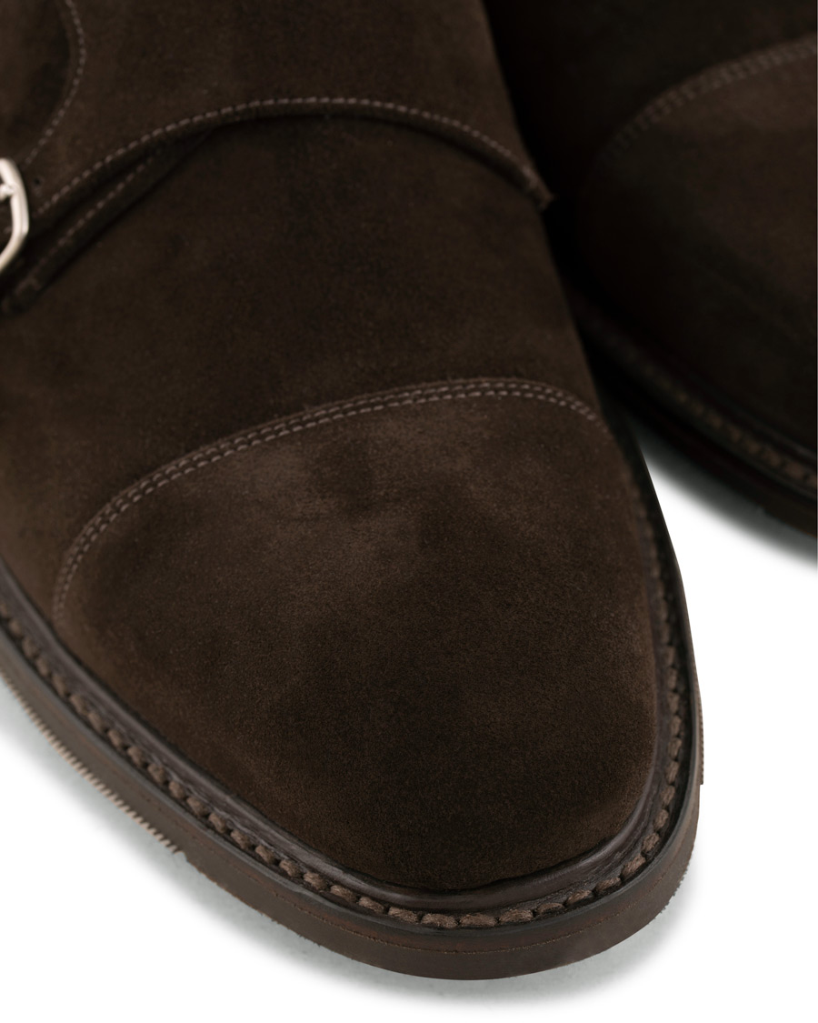 Herre | Loake 1880 Benedict Shadow Sole Monkstrap Dark Brown Suede | Loake 1880 | Benedict Shadow Sole Monkstrap Dark Brown Suede