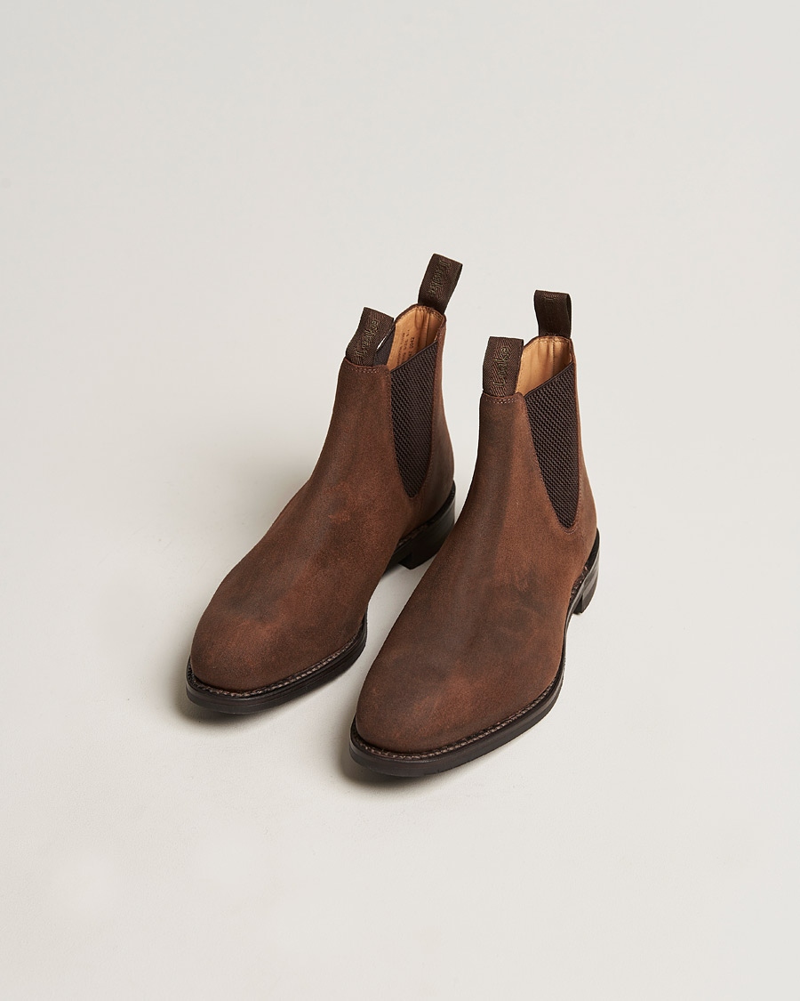 Herre | Håndlavede sko | Loake 1880 | Chatsworth Chelsea Boot Brown Waxed Suede