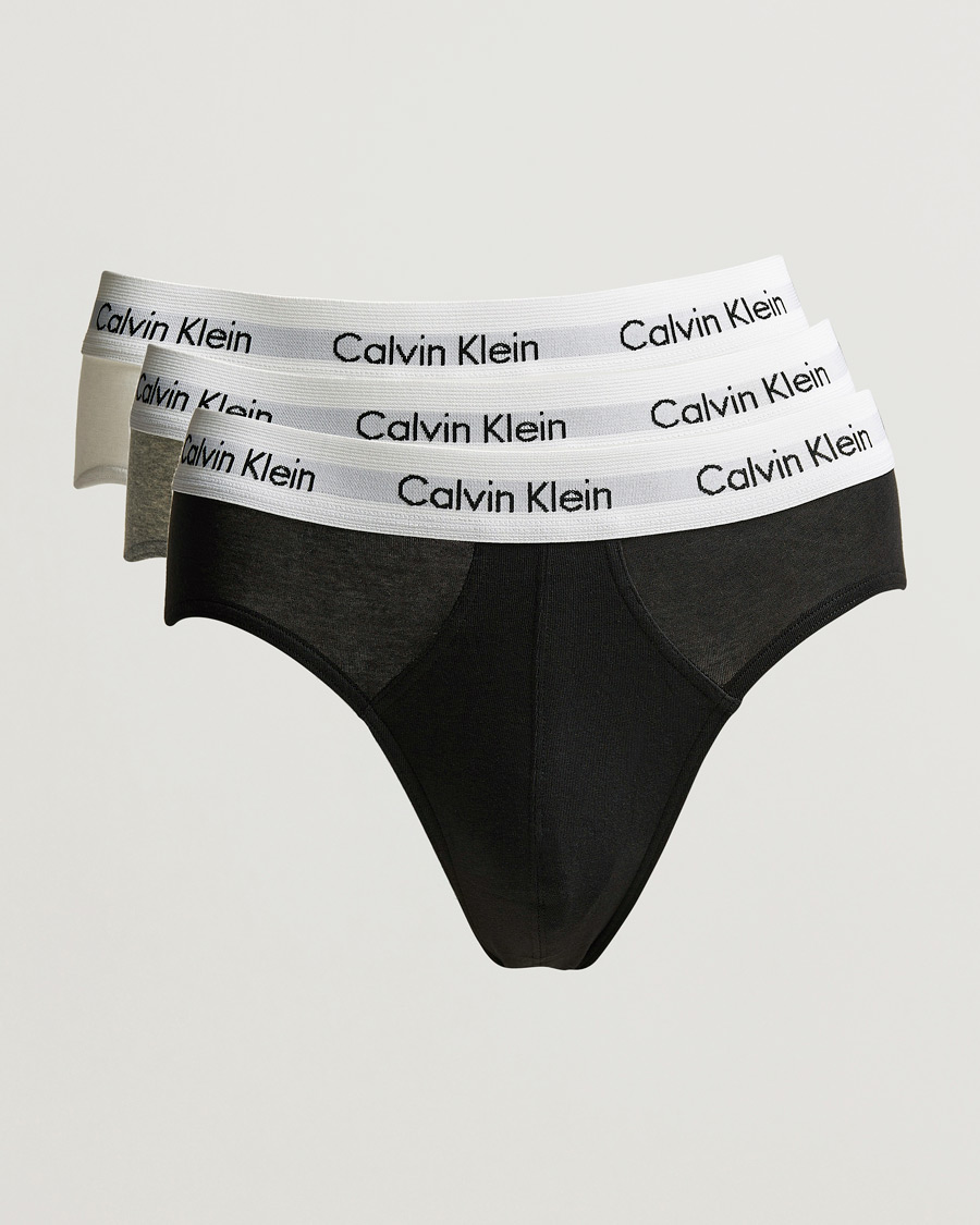 rangle Indskrive Gæstfrihed Calvin Klein Cotton Stretch Hip Breif 3-Pack Black/White/Grey - CareOfCarl.