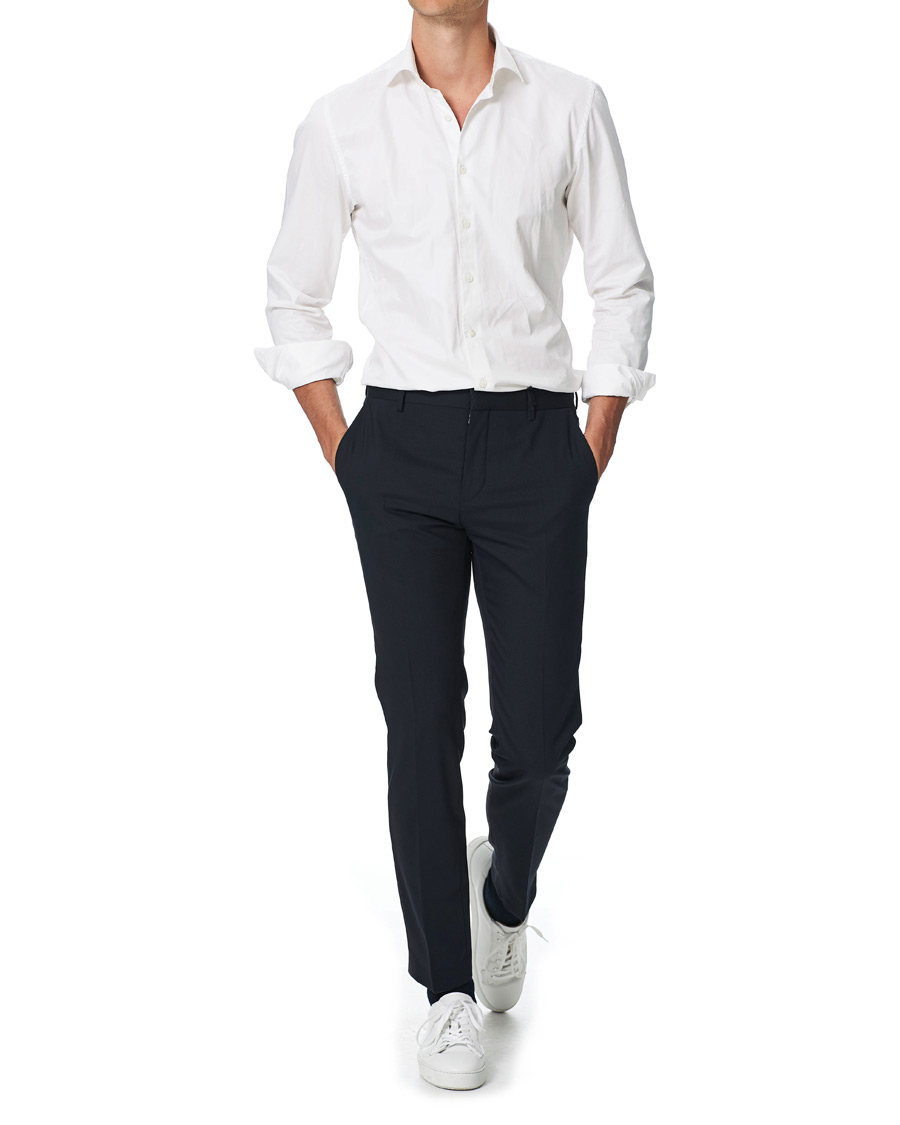 Herre | Bukser | Calvin Klein | Wool Stretch Trousers Midnight Navy