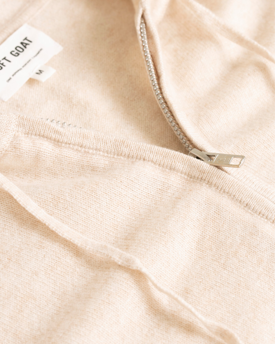 Herre | Trøjer | Soft Goat | Cashmere Full-zip Hoodie Beige
