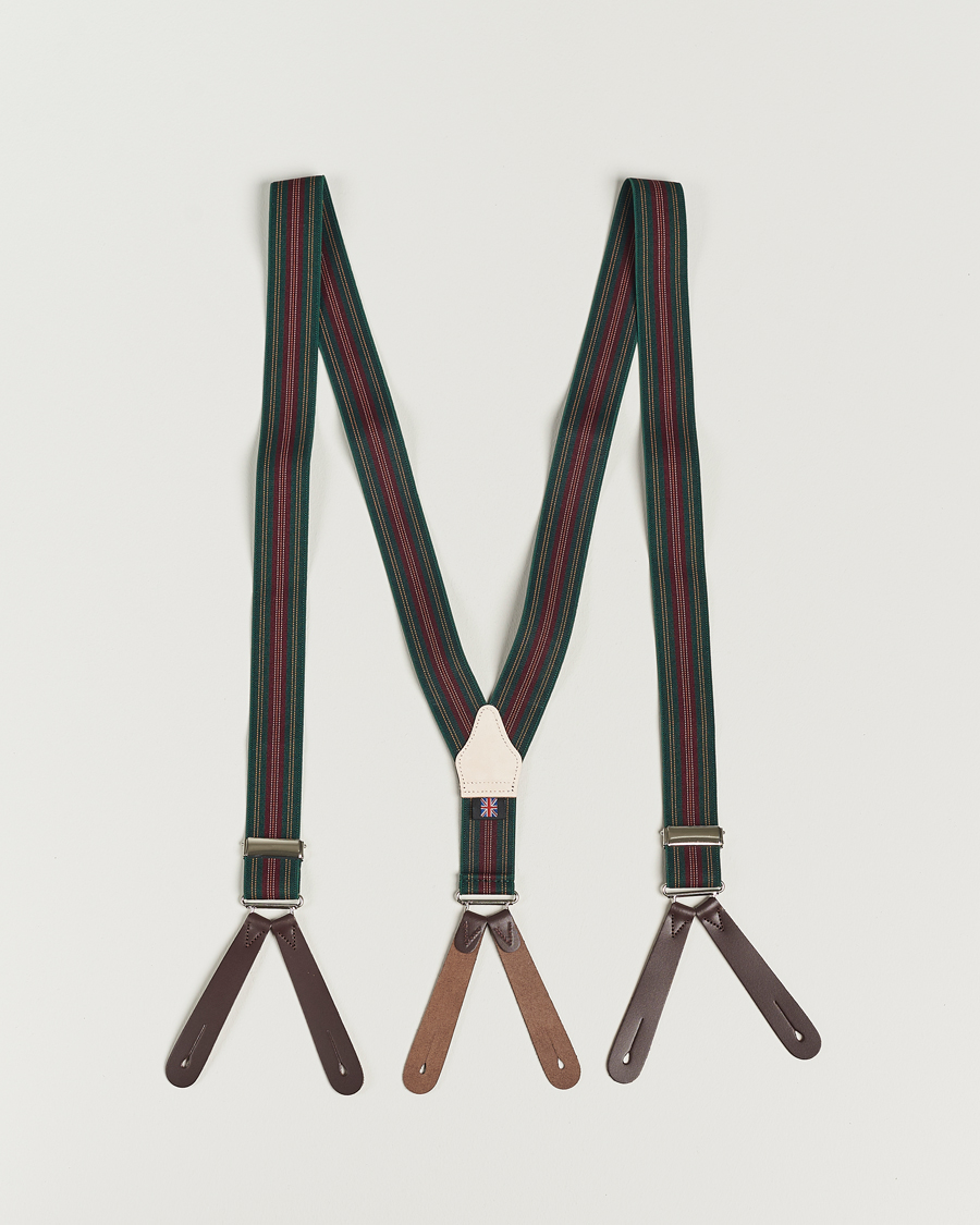 Herre | Albert Thurston Flat End Army Braces 35mm Green | Albert Thurston | Flat End Army Braces 35mm Green