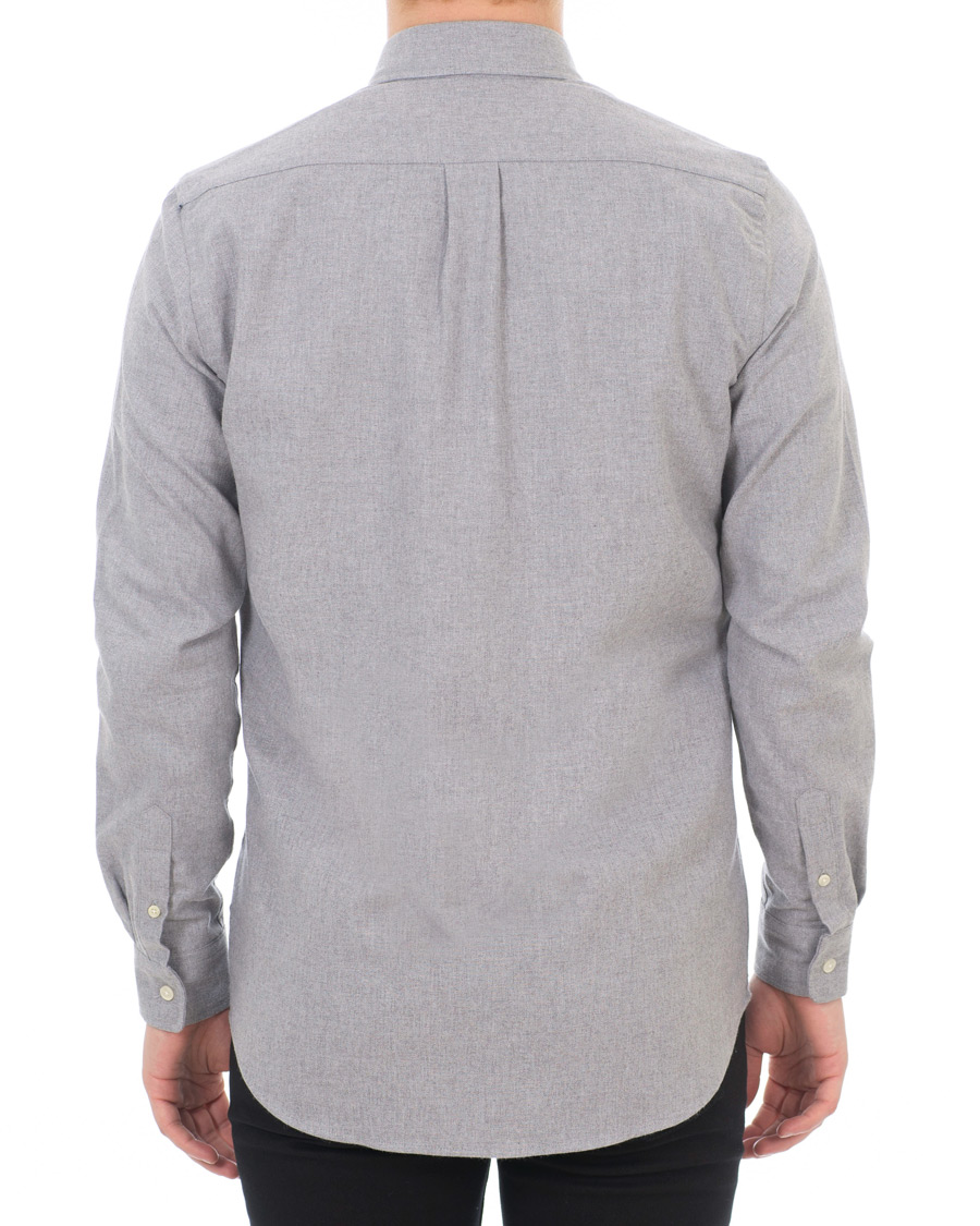 Herre | Skjorter | A Day's March | Soft Flannel Shirt Grey Melange