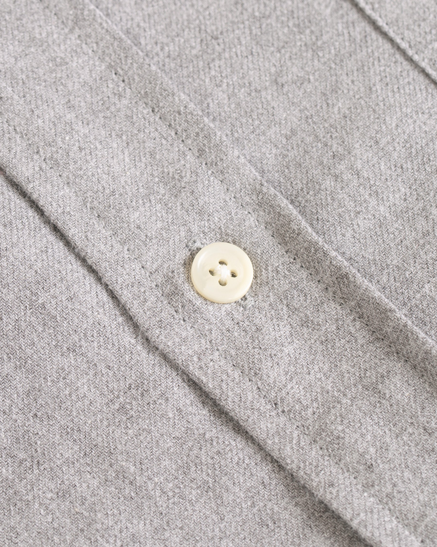 Herre | Skjorter | A Day's March | Soft Flannel Shirt Grey Melange
