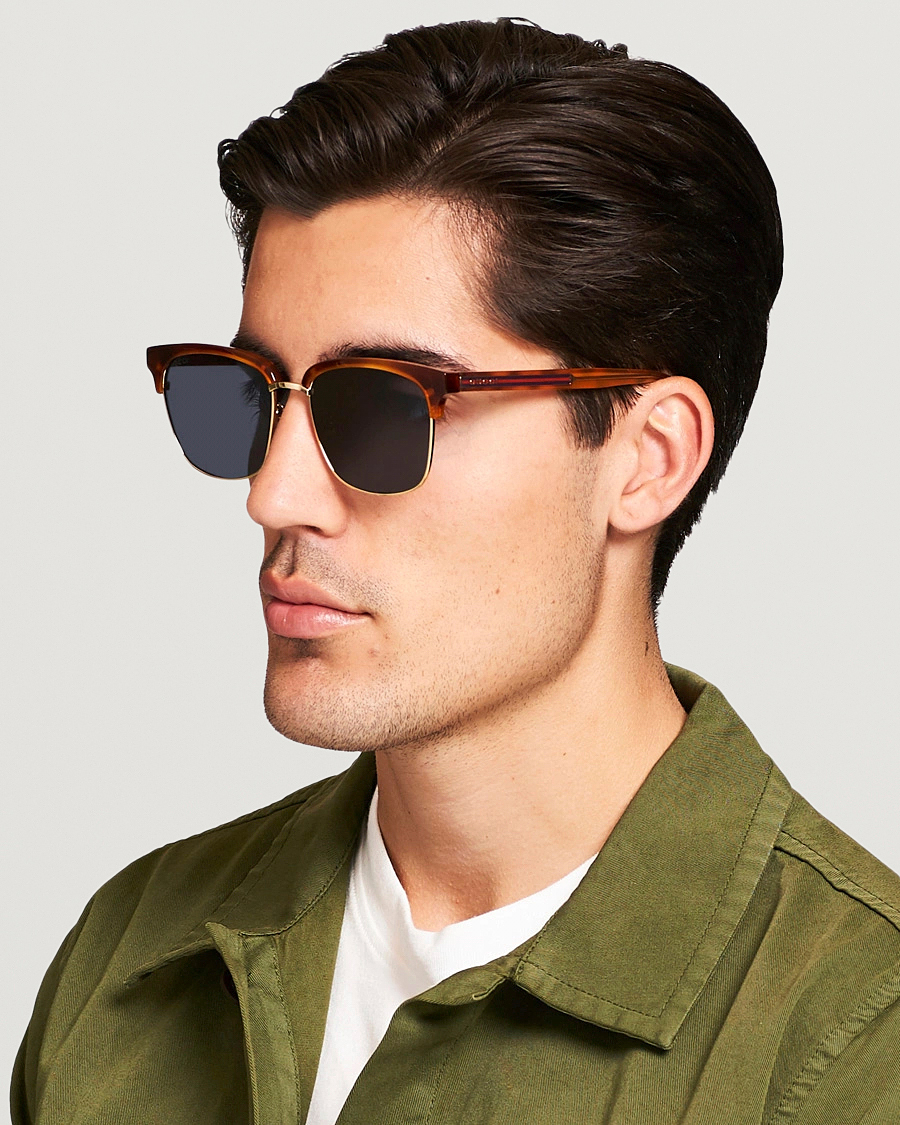 Herre | Gucci GG0382S Sunglasses Havana/Blue | Gucci | GG0382S Sunglasses Havana/Blue