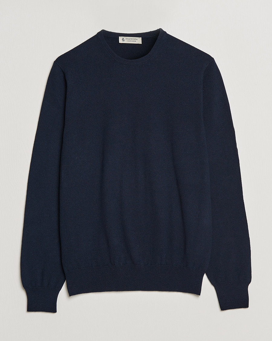 Herre | Trøjer | Piacenza Cashmere | Cashmere Crew Neck Sweater Navy