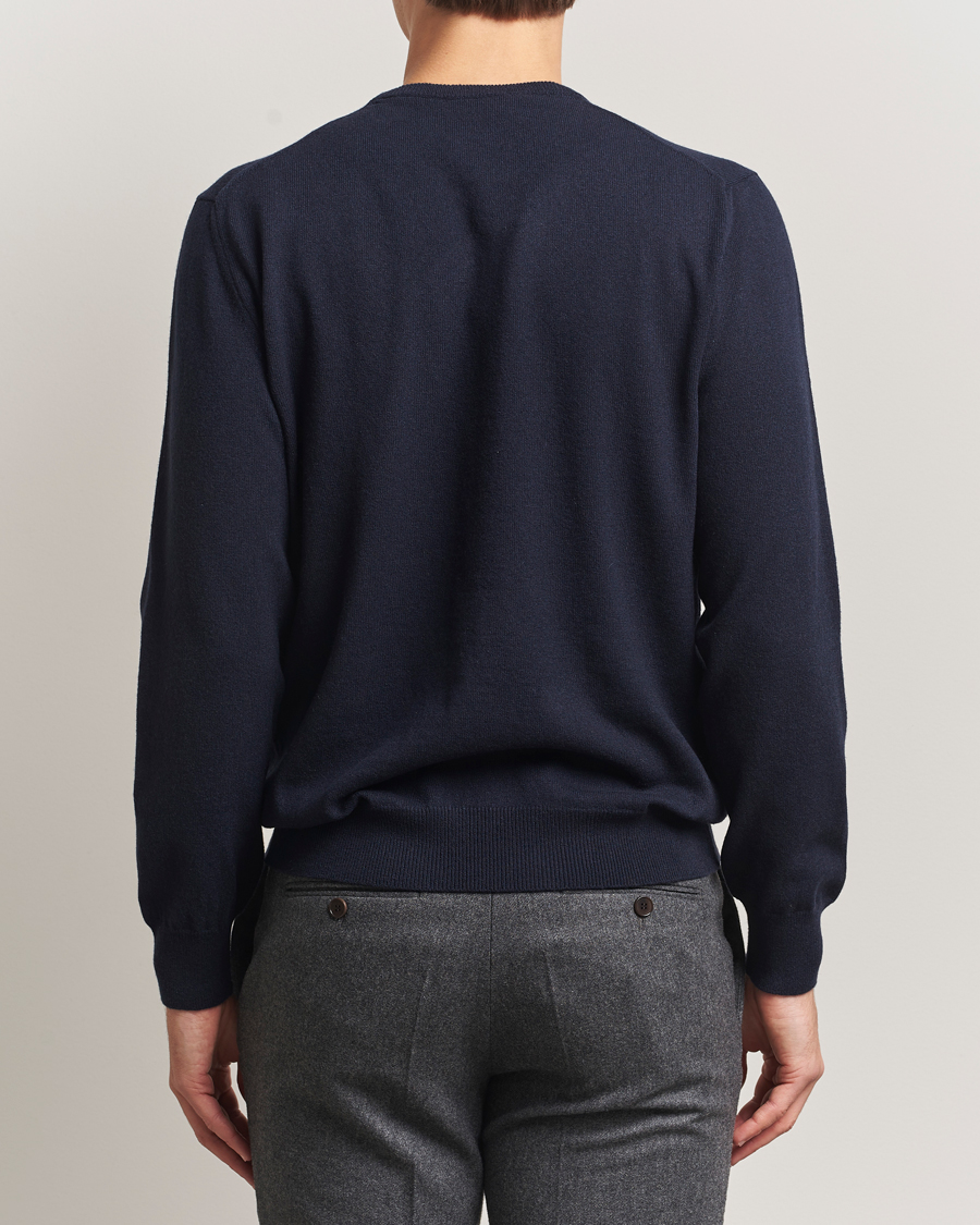Herre | Trøjer | Piacenza Cashmere | Cashmere Crew Neck Sweater Navy